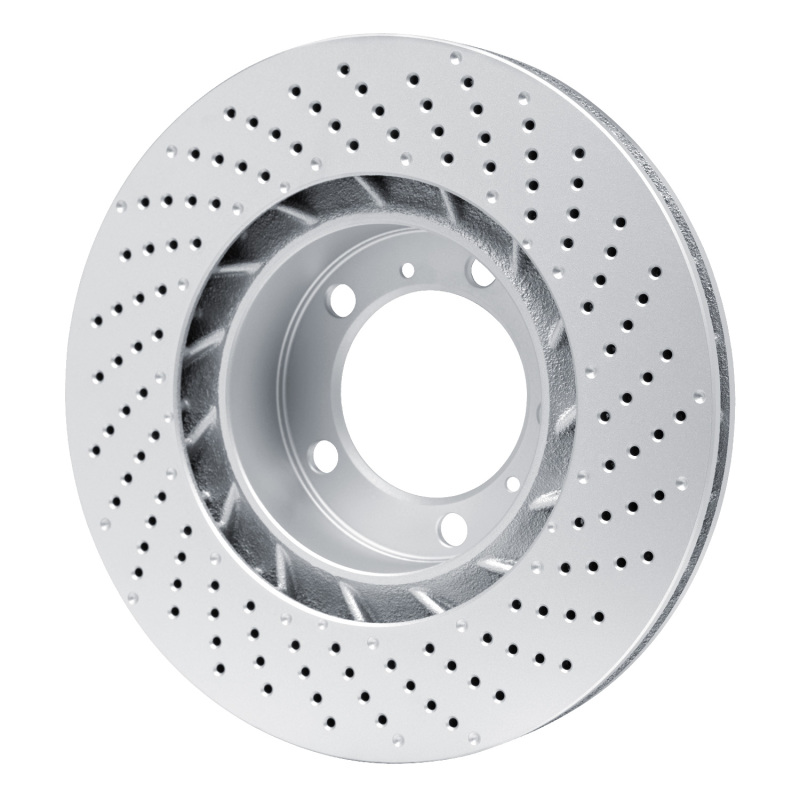 Porsche Cayman Brake Rotor (1) - Left Front - R1 Concepts - GEOSPEC Coated Rotor - Drilled - `09-`23
